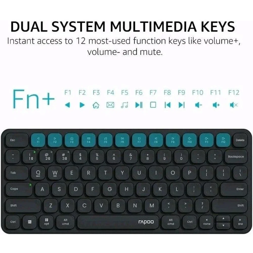 Rapoo 9010M Multi-Device Keyboard and Mouse Combo, 2.4GHz/Bluetooth 5.0/4.0 Wire